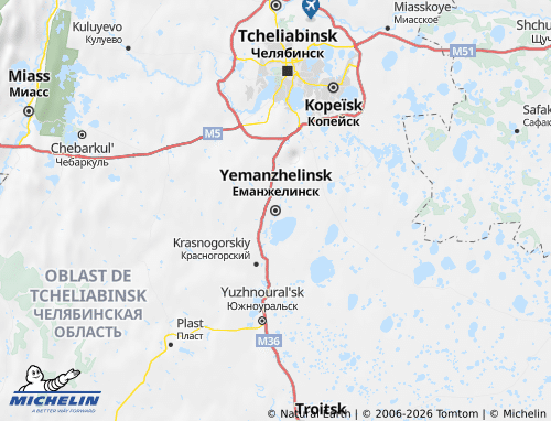 MICHELIN-Landkarte Jemanschelinski Rajon - ViaMichelin