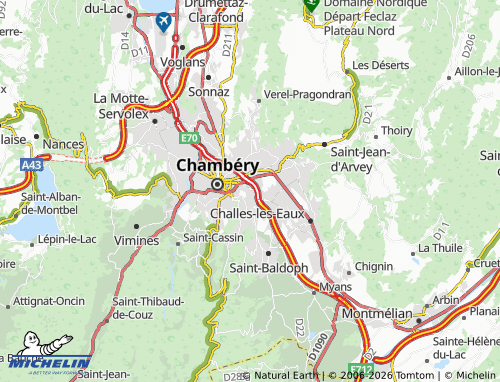 MICHELIN Barberaz map - ViaMichelin