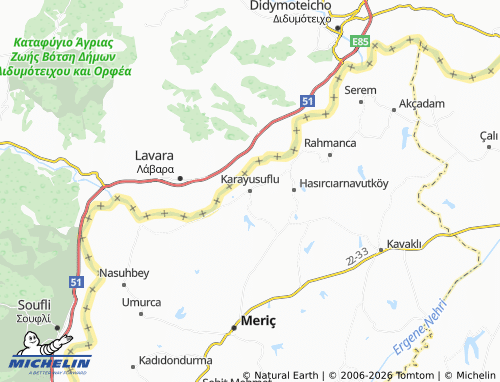 MICHELIN Karayusuflu map - ViaMichelin