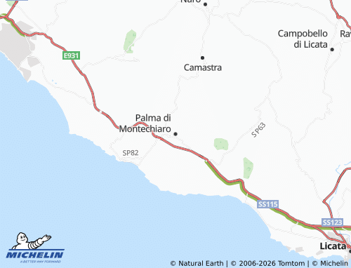 MICHELIN Palma di Montechiaro map - ViaMichelin