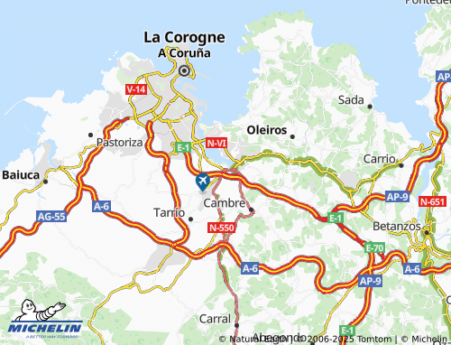 MICHELIN O Burgo (Santiago) map - ViaMichelin