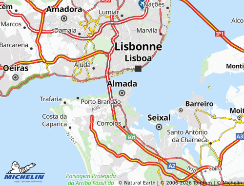 MICHELIN Almada map - ViaMichelin
