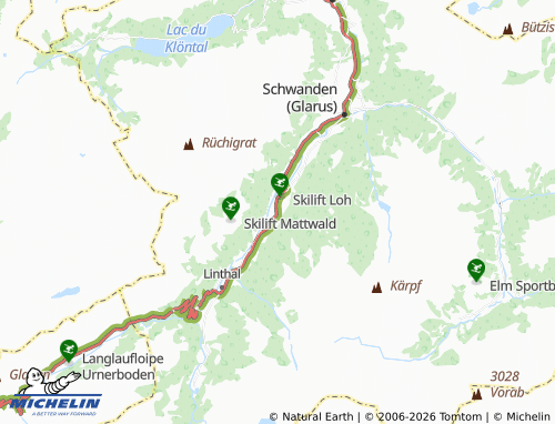 MICHELIN Diesbach Glarus map - ViaMichelin