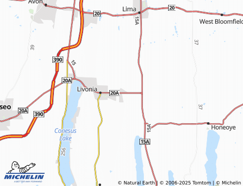 MICHELIN Livonia Center map - ViaMichelin