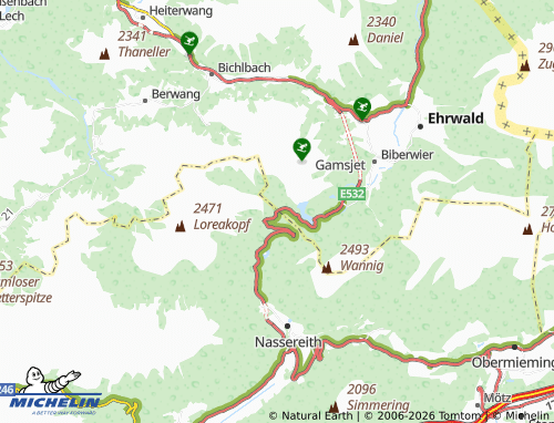 Mapa MICHELIN Fernpass - ViaMichelin