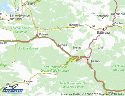 Mappa MICHELIN Nébias - ViaMichelin