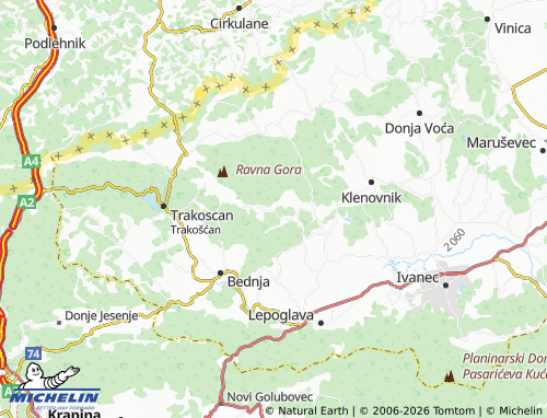 MICHELIN-Landkarte Kameničko Podgorje - ViaMichelin