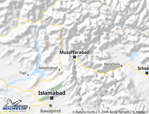 Mapa MICHELIN Azad Kashmir Province - ViaMichelin