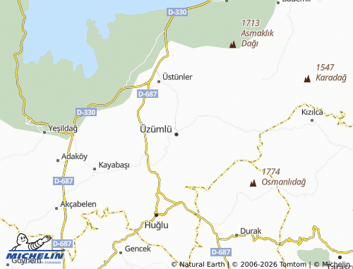 Mappa MICHELIN Üzümlü - ViaMichelin