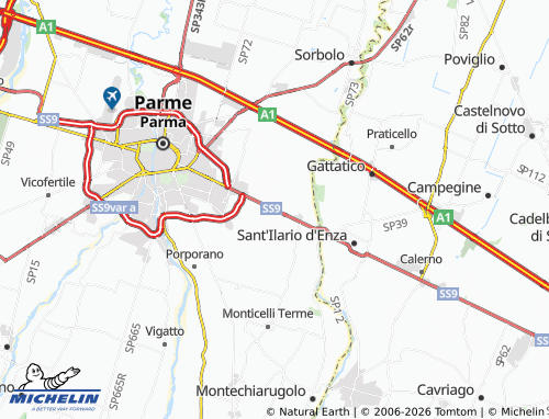 MICHELIN San Prospero map - ViaMichelin