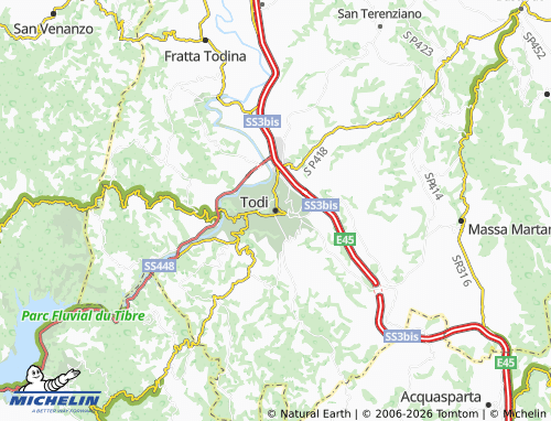 Carte MICHELIN Todi - ViaMichelin