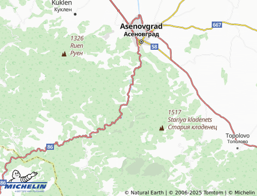 MICHELIN Bachkovo map - ViaMichelin