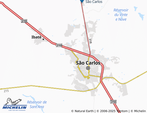 Carte MICHELIN Loteamento Municipal São Carlos Três - ViaMichelin