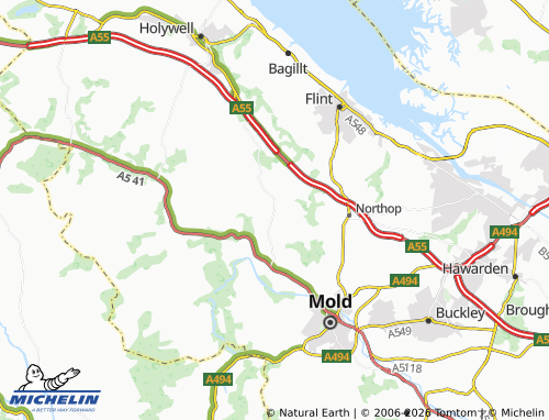 Carte MICHELIN Rhosesmor - ViaMichelin