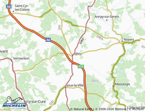 MICHELIN Nitry map - ViaMichelin