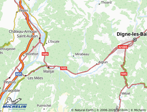 MICHELIN Mirabeau map - ViaMichelin