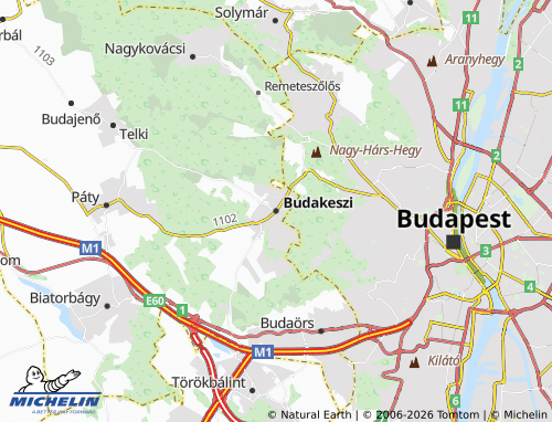Mapa MICHELIN Budakeszi - ViaMichelin