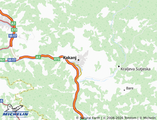MICHELIN Kakanj map - ViaMichelin