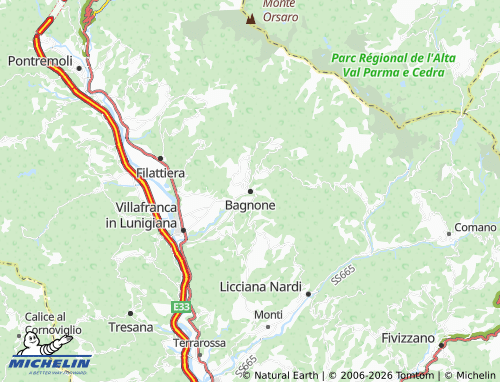 Kaart MICHELIN Bagnone - ViaMichelin