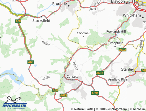 Mappa MICHELIN Ebchester - ViaMichelin
