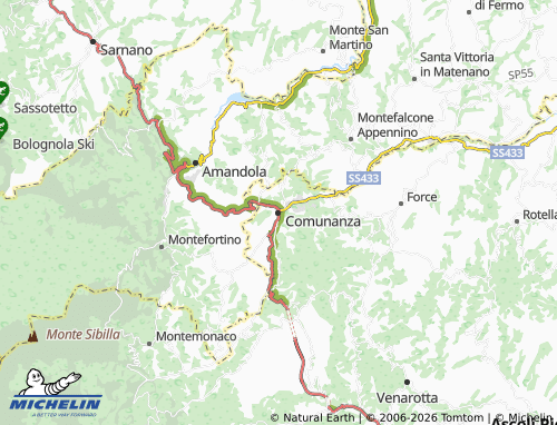 MICHELIN-Landkarte Comunanza - ViaMichelin