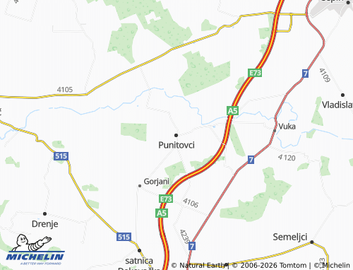 Mapa MICHELIN Punitovci - ViaMichelin