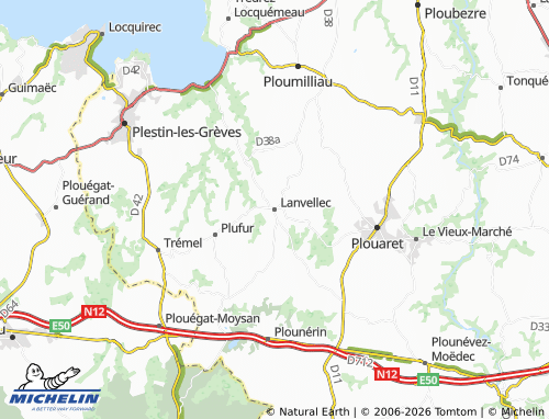 MICHELIN Lanvellec map - ViaMichelin