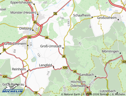 Mapa MICHELIN Groß-Umstadt - ViaMichelin