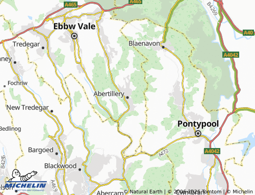 MICHELIN Abertillery map - ViaMichelin