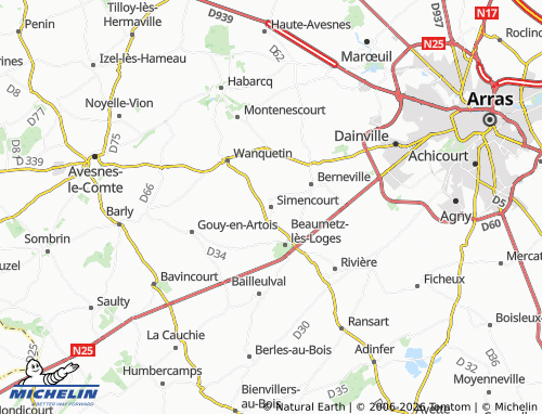 MICHELIN Simencourt map - ViaMichelin