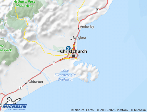 Kaart MICHELIN South Island - ViaMichelin