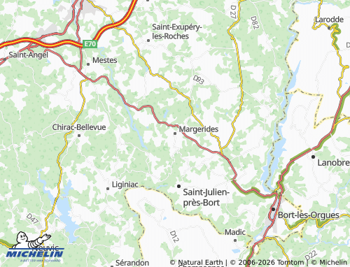 Carte MICHELIN Margerides - ViaMichelin