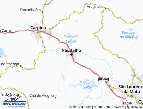 Carte MICHELIN Paudalho - ViaMichelin