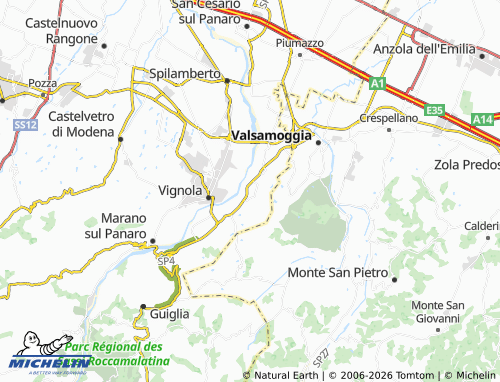 MICHELIN-Landkarte Savignano sul Panaro - ViaMichelin