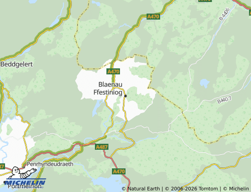 Mappa MICHELIN Blaenau Ffestiniog - ViaMichelin