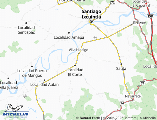 Mapa MICHELIN Benito Juárez, Villa Hidalgo - ViaMichelin
