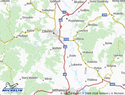 Kaart MICHELIN Rájec - ViaMichelin