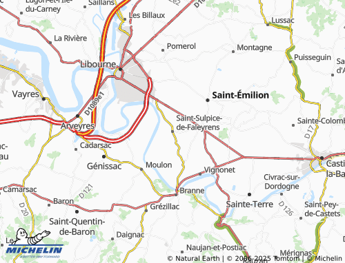MICHELIN Saint-Sulpice-de-Faleyrens map - ViaMichelin
