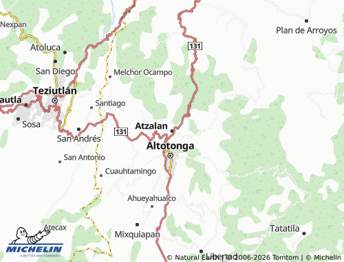 Kaart MICHELIN Atzalan - ViaMichelin