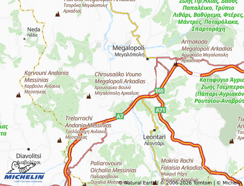 MICHELIN Tripotamo map - ViaMichelin