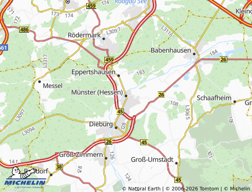 Mapa MICHELIN Münster (Hessen) - ViaMichelin