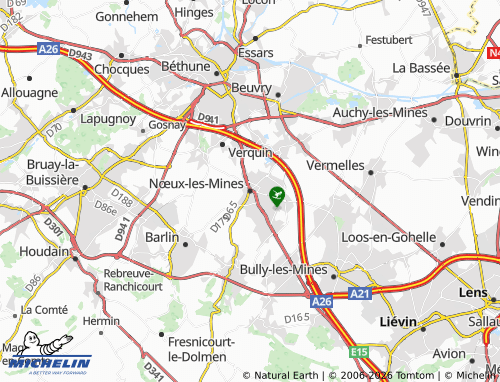 Carte MICHELIN Nœux-les-Mines - ViaMichelin