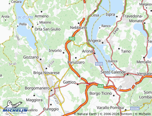 Mapa MICHELIN Paruzzaro - ViaMichelin