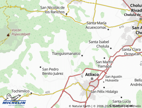 MICHELIN-Landkarte San Pedro Atlixco - ViaMichelin