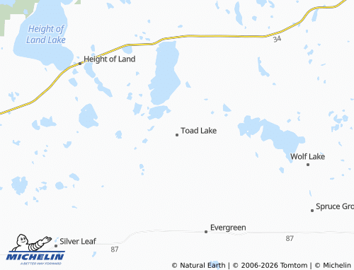 Mappa MICHELIN Toad Lake - ViaMichelin