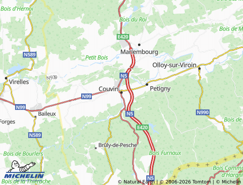 MICHELIN Couvin map - ViaMichelin