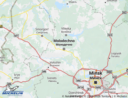 Kaart MICHELIN Molodechnenskiy rayon - ViaMichelin