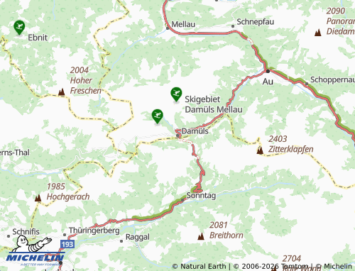 Mappa MICHELIN Damüls - ViaMichelin