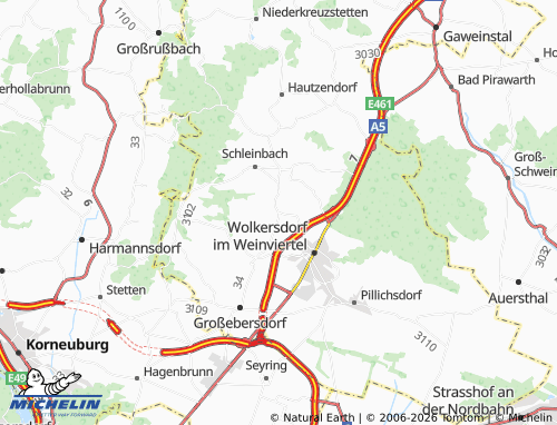 MICHELIN Ulrichskirchen-Schleinbach map - ViaMichelin
