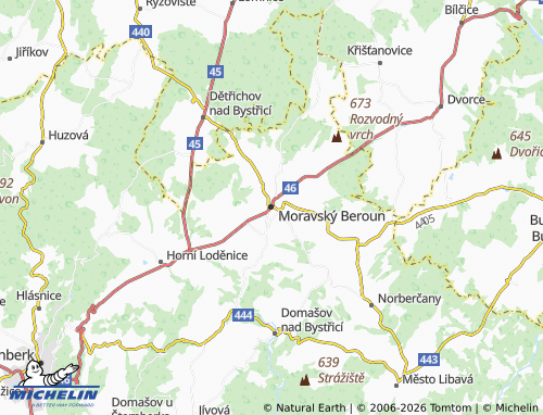 Mappa MICHELIN Moravský Beroun - ViaMichelin